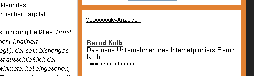 Google-Anzeige für berndkolb.com